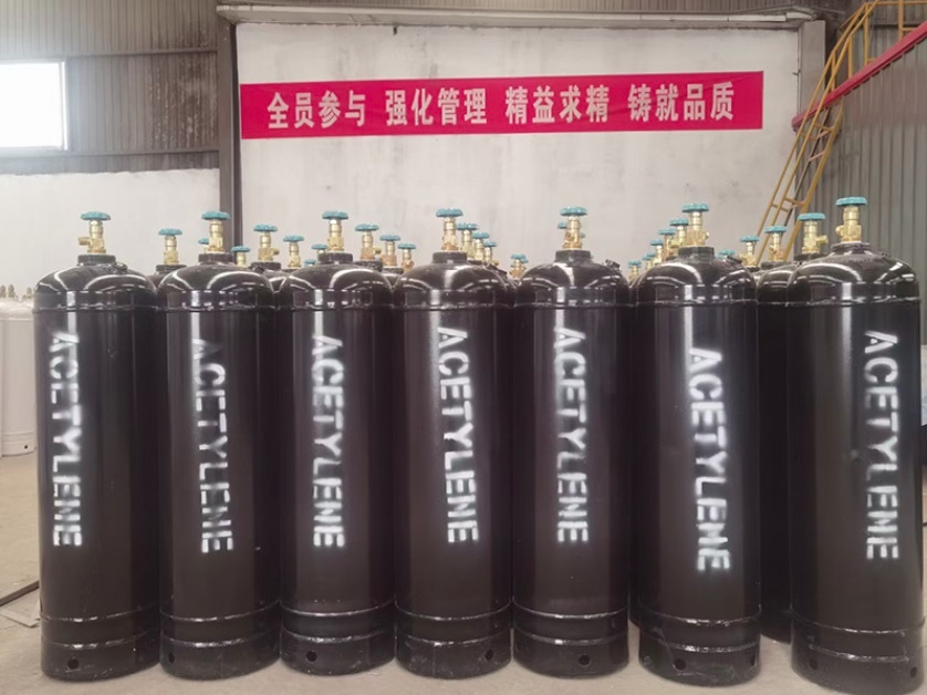 40L 7.2kg Dissolved C2H2 Acetylene Gas Cylinders ISO3807 Standards